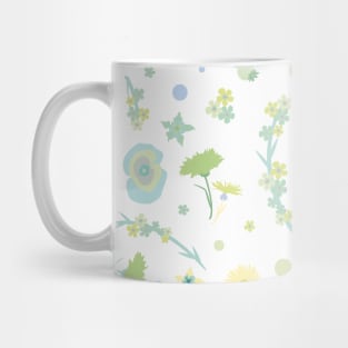 Green and Yellow Floral Pattern Mug